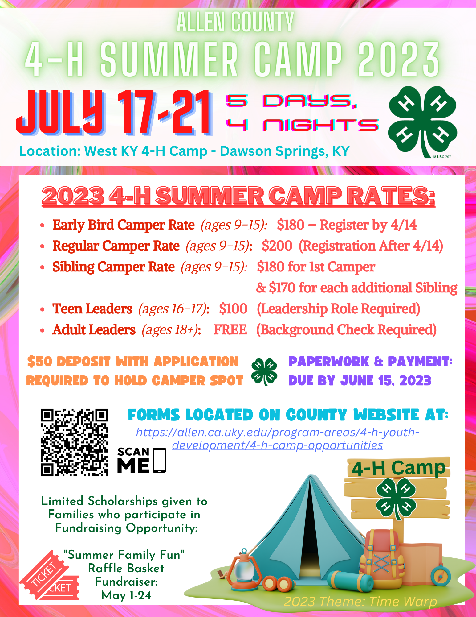 4-H Summer Camp Flyer 2023