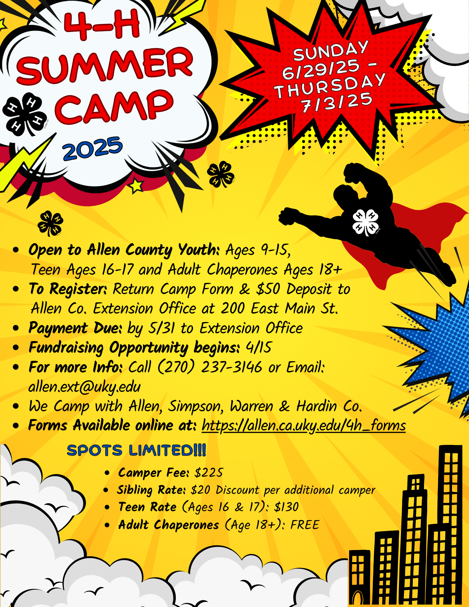 4-H Summer Camp Flyer - Allen County (KY)